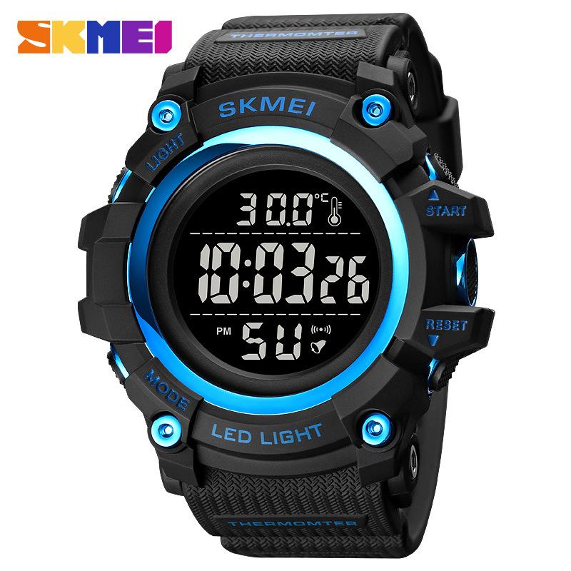 Moment beauty skmei многофункциональные мужские спортивные электронные часы для измерения температуры, большой циферблат, водонепроницаемый модный мужской термометр