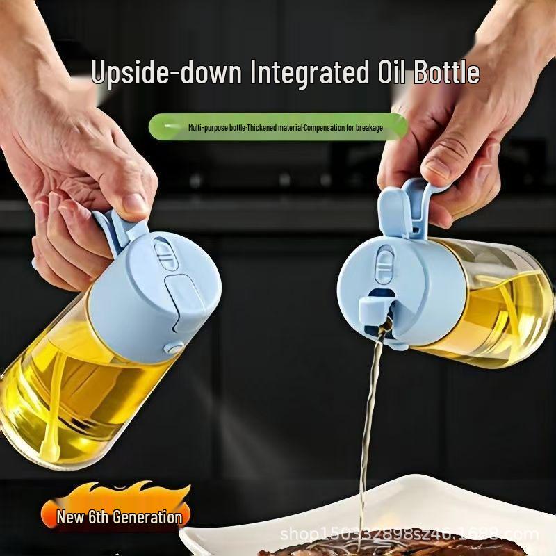 Dual-Use Oil Sprayer & Pourer Glass Bottle for Kitchen and BBQ