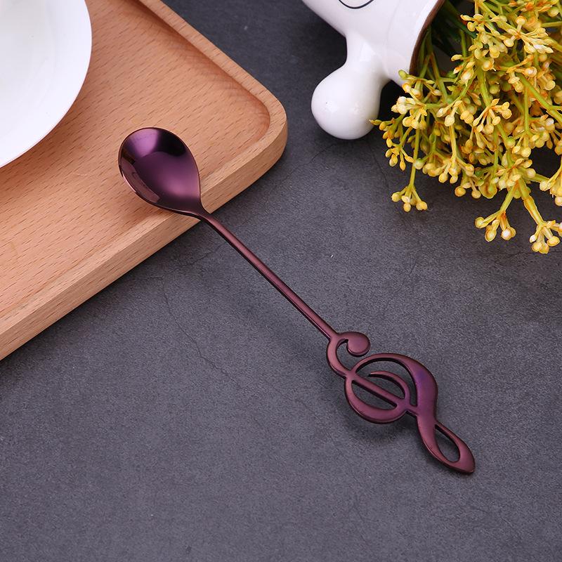 Музыкальные ноты из нержавеющей стали, кофейная ложка, чашка для перемешивания, ложка, музыкальная палочка, ложка для мороженого, кухонный инструмент, аксессуары для ложек