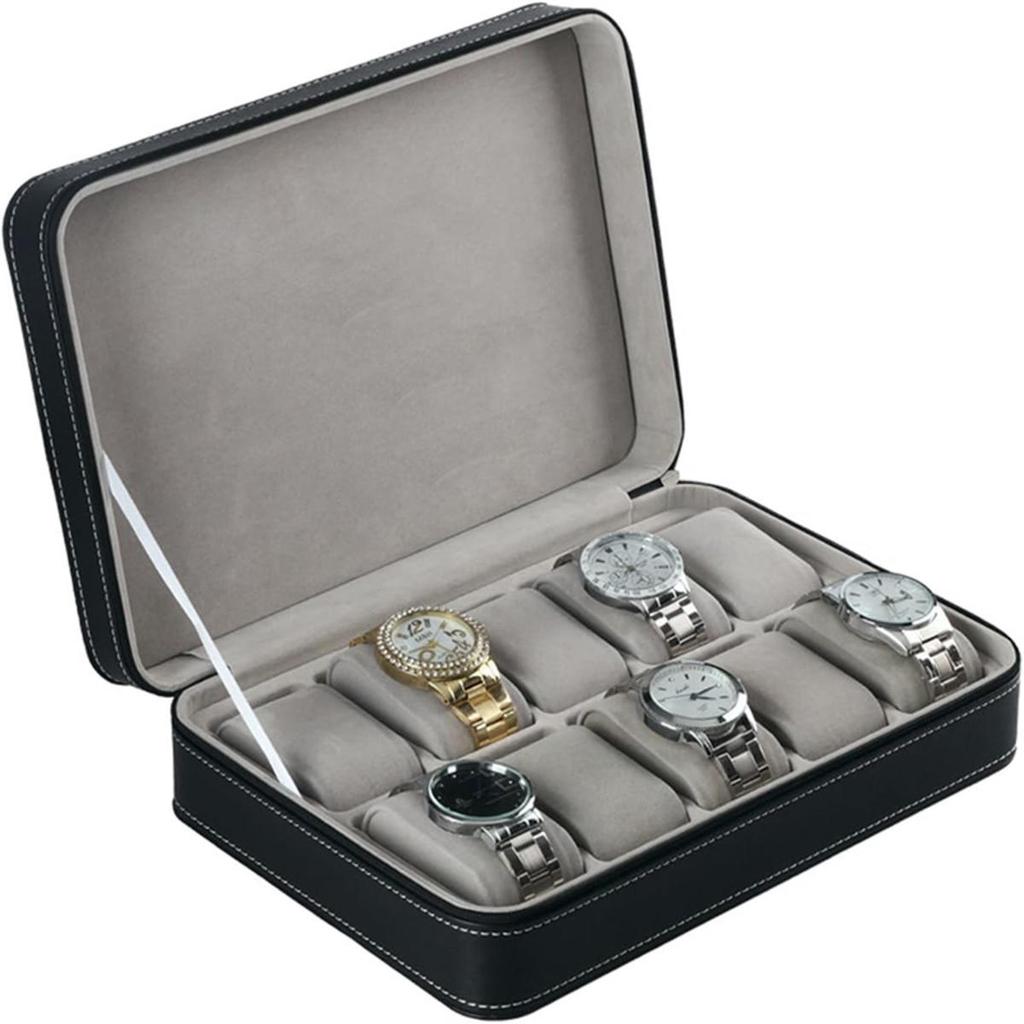 Multiple Slots Classic Style Portable Storage Bag For Watch Protection Zipper Watch Box For Home Storage Holiday Gift