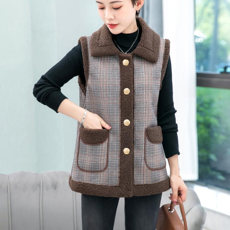 Женский жилет из флиса без рукавов, короткое пальто, женская куртка, жилет для пожилых мам среднего возраста, верхняя одежда на осень и зиму 5XL