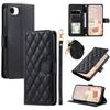 For iPhone 16e Wallet Case Rhombus Grid PU Leather Phone Cover