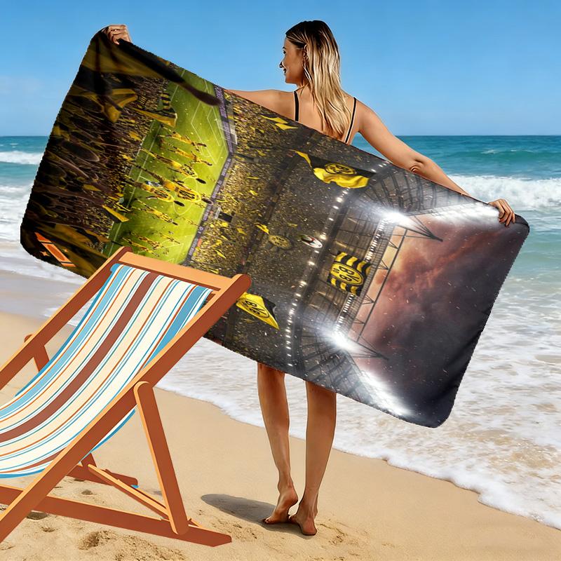 Vibrant BVB Logo Design beach towel beach Outdoor camping quickdrying swim towel Outdoor pool towel swim Fashion printing beach