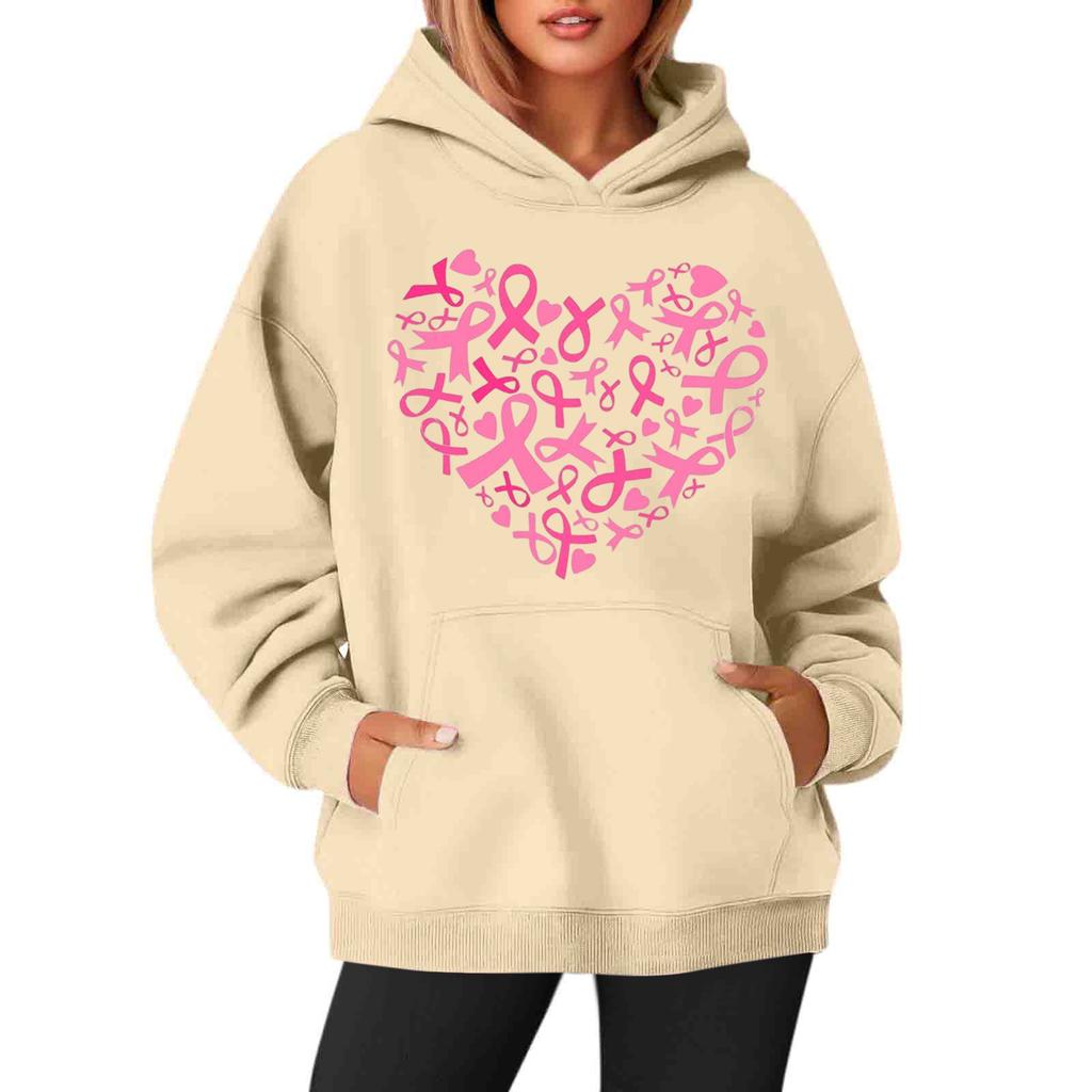 Women's Round-Neck Long-Sleeved Printed Top Hooded Sweatshirt