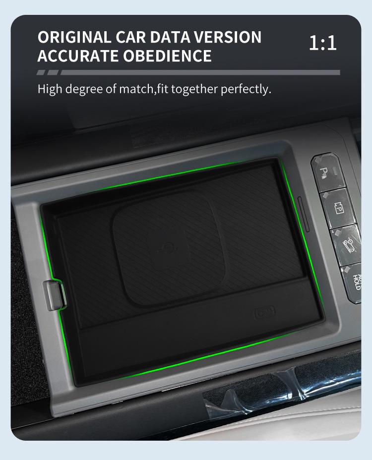 Совместимый с 24-25 Kia EV9 Беспроводная зарядка Противоскользящий Пылезащитный Силиконовый Автомобильный Коврик