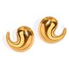 Premium Design Chubby Water Drop Earrings Plated 18k Gold Textured Glossy Ear Buckles Fashion Geometric Earrings