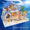 Dollhouse Miniature DIY Wooden Dollhouse Kit with Furniture with LED Light Legend of Blue Sea