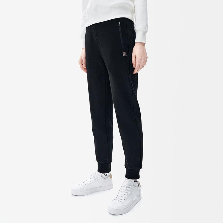 Fila Флисовые джоггеры с логотипом Женские брюки Низ Черный F51W247609F-BK