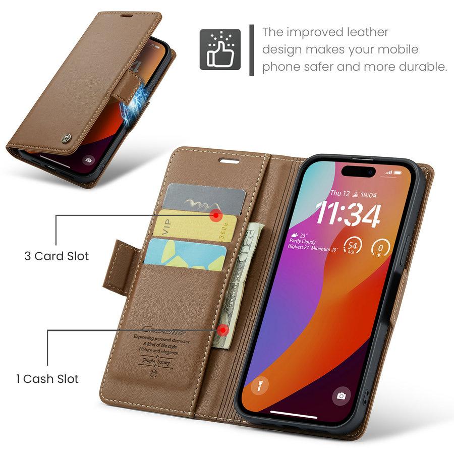 CaseMe Wallet Leather Case for iPhone 15 Pro Max 15 Plus 14 Pro Max 13 12 11 Book Wallet case Magnetic Phone case for iPhone 15