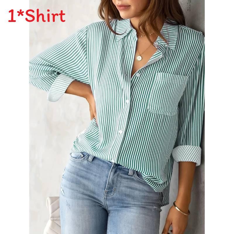 Streetwear Loose Fit Shirt With Long Sleeves For Casual Women