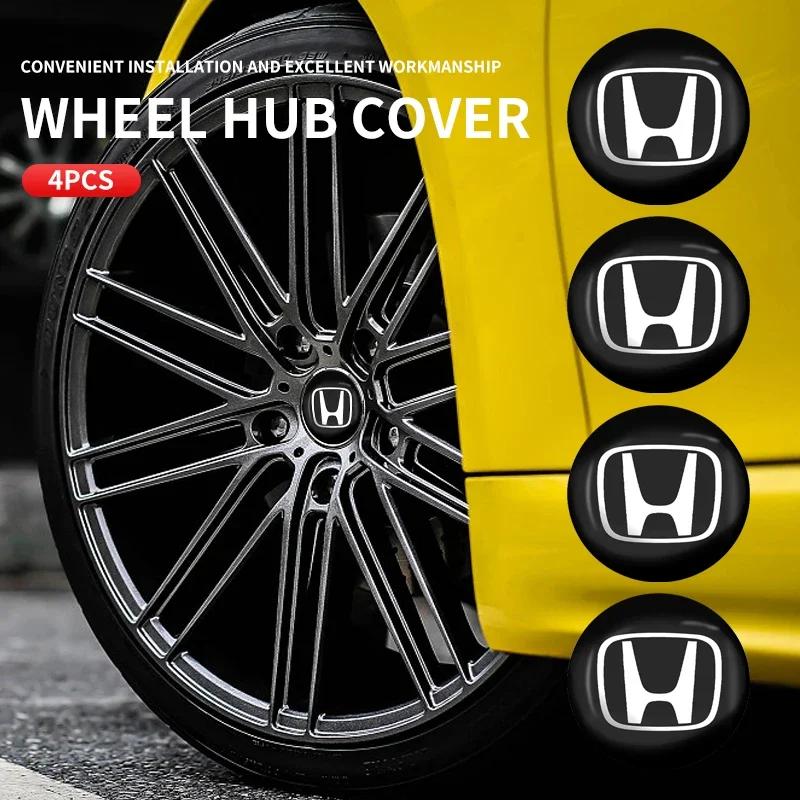 4pcs 56mm Car Wheel Center Hub Cap Stickers Styling For Honda Civic Jazz Accord Pilot Passport Stepwgn CRV BRV HRV Accessories CDSMW1