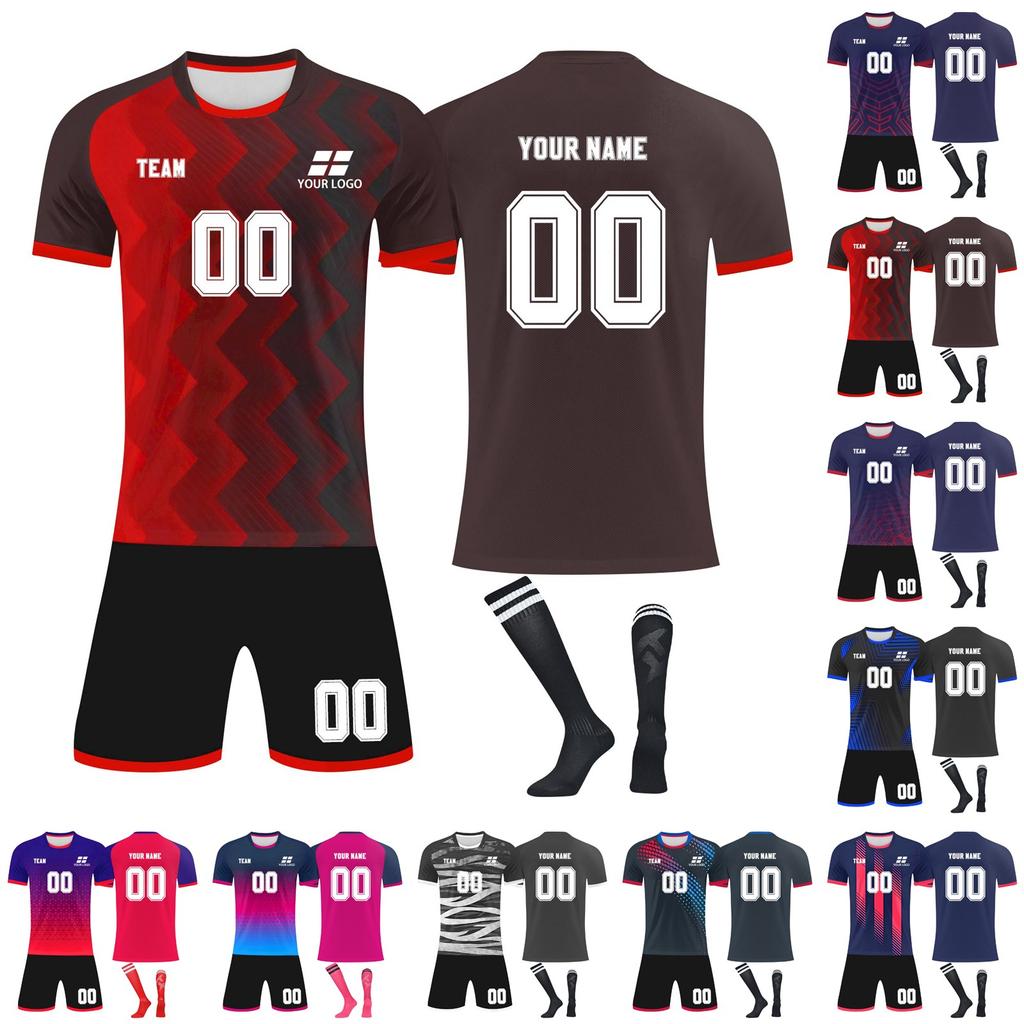 Personalised Shirts Kit Mens Girls With Name Number Custom Football Jerseys For Boys Training Suit