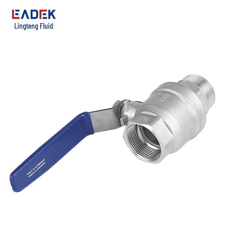 304 Stainless Steel Threaded Ball Valve, 316 Two-Piece Manual Valve, Available in 1/2", 1", and 2" Sizes.