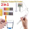2 In 1 PH & CL2 Meter Dual Scale Chlorine Monitor with Measuring Cup Chlorine Water Quality Testing Device for Swimming Pool SPA