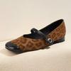 Маленькие кожаные туфли Мэри Джейн с леопардовым принтом, женские, новые весенне-осенние туфли Doudou в ретро-стиле, туфли-одинарки на скрытой платформе
