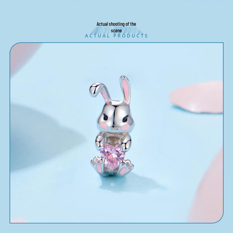 Yinziyun Sterling Silver Easter Egg Rabbit Bracelet Kit with S925 Beads and Spacers