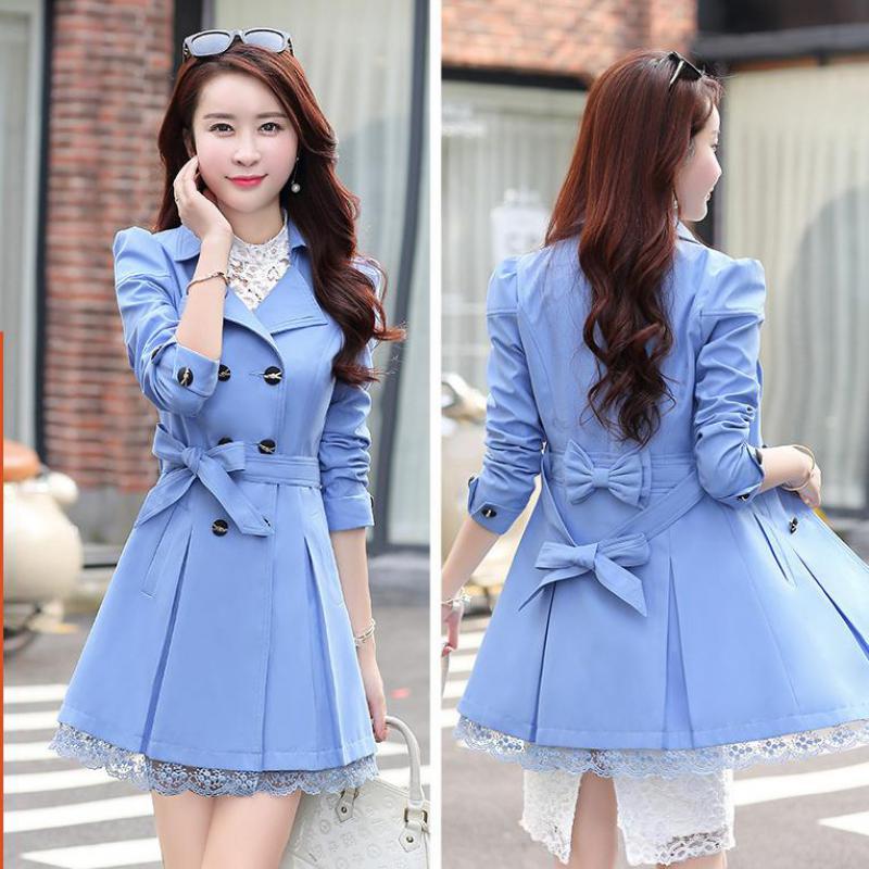 Весенний корейский плащ для женщин, трапециевидный отложной воротник, двубортный повседневный женский пиджак с поясом