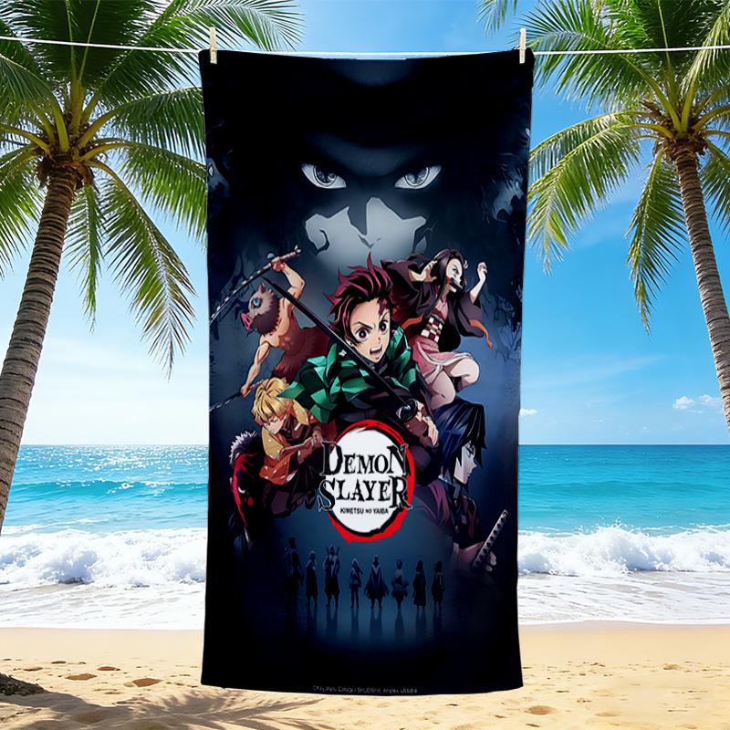 1Pc Demon Slayer Adventure Beach Towel, Quick Dry, Multi-Use for Beach Pool Gym Yoga Home Travel, Christmas, Halloween, Xmas Gift M92989