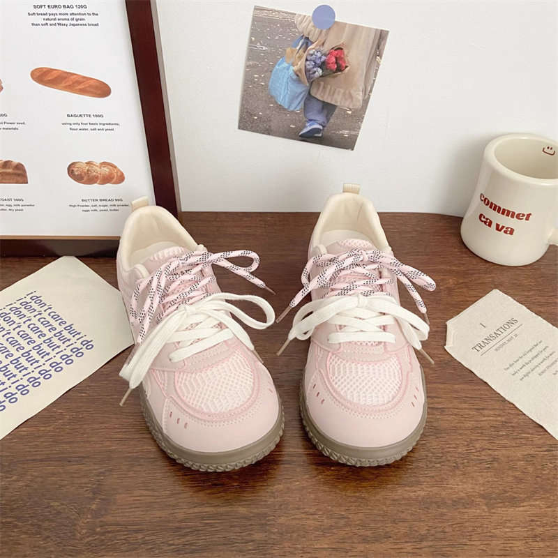 Летние сетчатые дышащие моральные тренировочные туфли универсальные шикарные туфли с круглым носком уродливо милые студенческие спортивные кеды