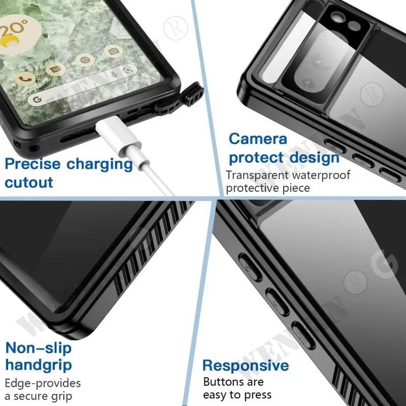 IP68 Роскошный водонепроницаемый чехол Google Pixel 10 9 8 7 Pro XL 7A Снег Пыль Ударопрочный 360° Подводный Сертифицированный IP68 Чехол