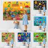 Kids Felt Story Board Set 3.44Ft Three-dimensional Themed Storytelling Game Set Education Interactive Play Kit with Hooks Reusable Learning Board