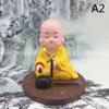 Solar Powered Bobble Shaking Head Dancing Toy Buddhist Monk Doll Figurines Statues Car Dash Board Decorations