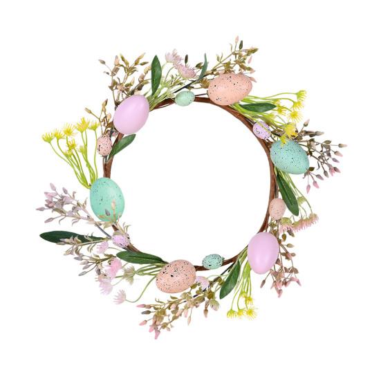 Пасхальная гирлянда Искусственная гирлянда с яйцами, ушками ягненка, листьями для весеннего камина, окна, стены, интерьера, улицы