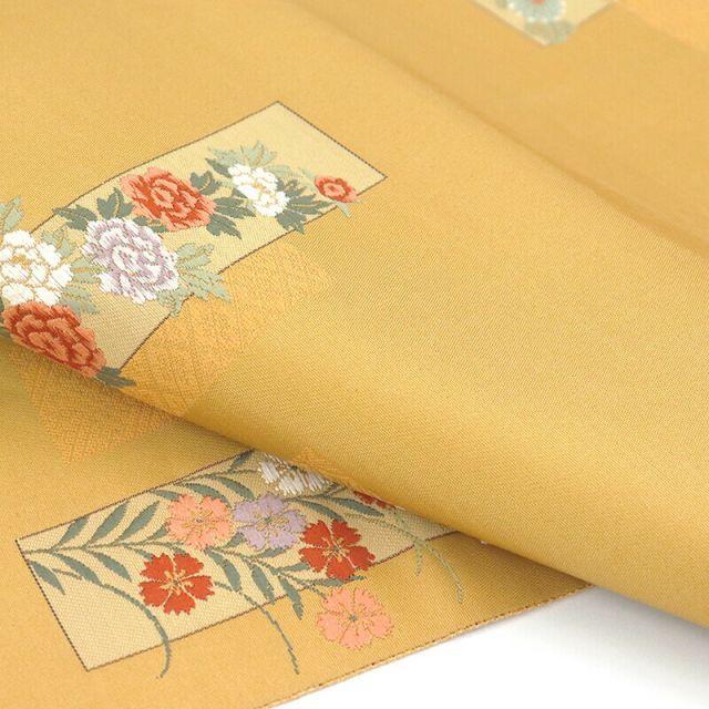Used Fukuro Obi, Fukuro Obi, Formal Wear, Formal, Women's, Pure Silk, Gold, Striped Pattern, Imperial Car, Competition Flower Strip, Ancient Kuhyaku