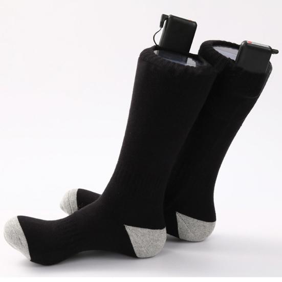 1 пара носков с подогревом, регулируемые по 3 температурам, быстро нагревающиеся, с USB-подзарядкой, от батареи, эластичные, утолщенные, электрические носки с подогревом для ног