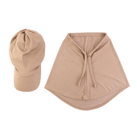 2 Pcs/Set Adjustable Fit Sun Hat with Built-In Drawstring Shawl Extended Brim Full
