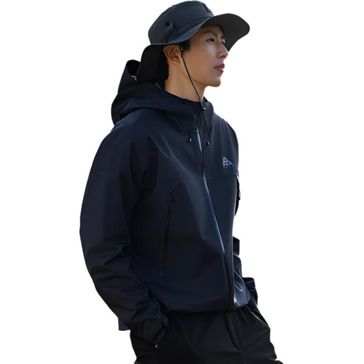 Anta Outdoor Collection Waterproof And Windproof Windbreaker Jacket Men's Basic Black 952516601-1