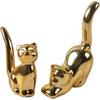 Golden Cat Figurine Statues for Home Decor Accents Living Room Office Table Bookshelf Desk Bedroom (2pcs Cute Cat)