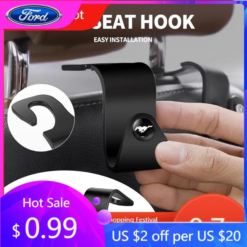 Car Sticker 2025 Hot New 4PCS Car Seat Headrest Hooks Universal Storage Hanger For Ford Mustang Universal Big Size Mustang Shelb