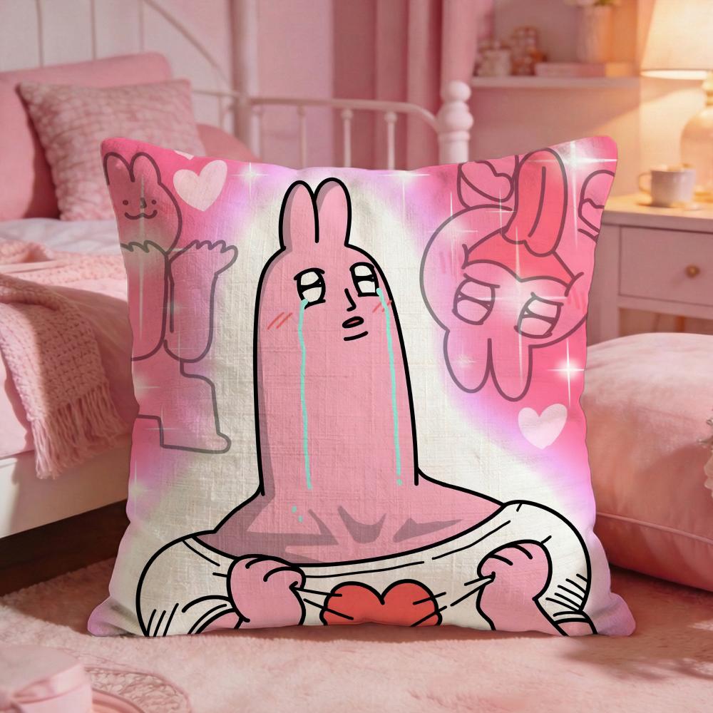 My Ffriends Rabbit Cute Cushion Cover Premium Comfort Reversible Pillow Cove Two In One Design For Any Room Car Interior