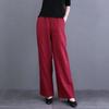 Wide-leg Pants for Women In Spring and Summer Literary Large Size Elastic Waist Slimming Drape Straight Pants Solid Color Versatile Casual Trousers