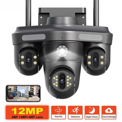 Новая 6K 12MP IP камера WiFi три объектива 10X Zoom три экрана наружный водонепроницаемый монитор обнаружение движения безопасность видеонаблюдение