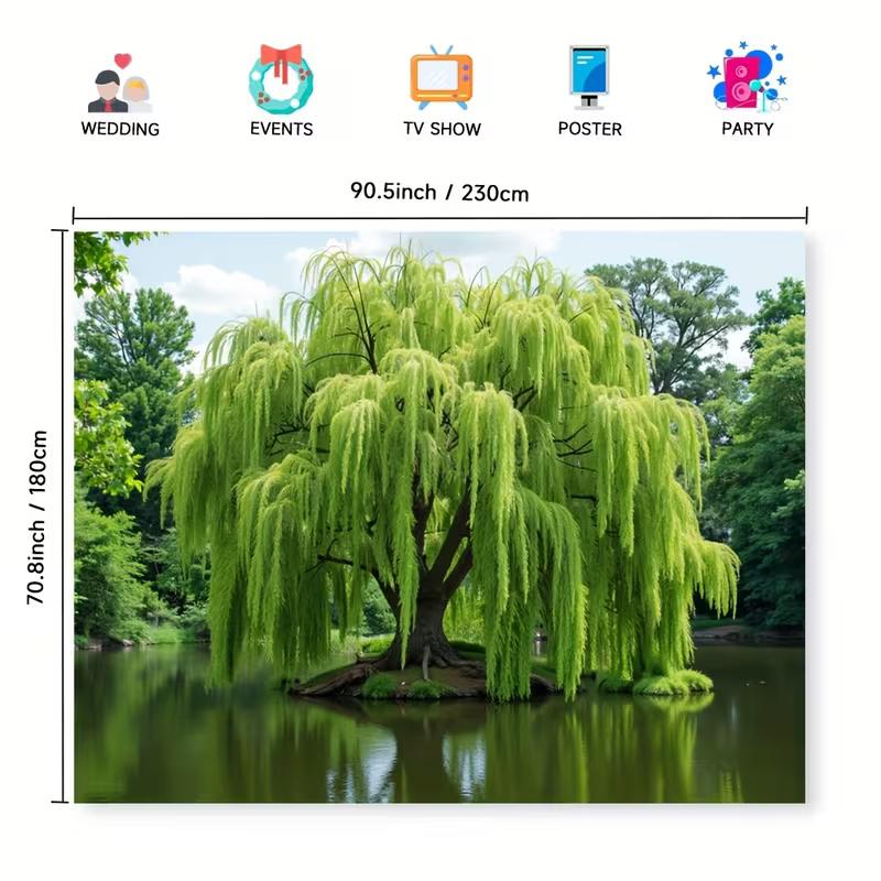 2D Green Nature Pond Backdrop Photography Background Banner