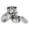 3PCS 650ml/1000ml/1600ml Lunch Box 304 Grade Stainless Steel Food Storage Container  For Office