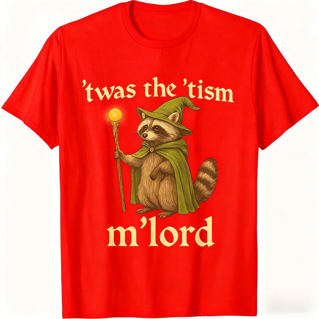 The Tism Raccoon Wizard Tshirt Features Fantastical Animal Designs Humorous Autism Slogans and NeurodiversityPersonality