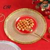 Holiday Placemats for Dining Table Christmas Round Mat with Tassel, Heat Resistant PP Placemat, Dinner Plate Mats Waterproof Decorative And