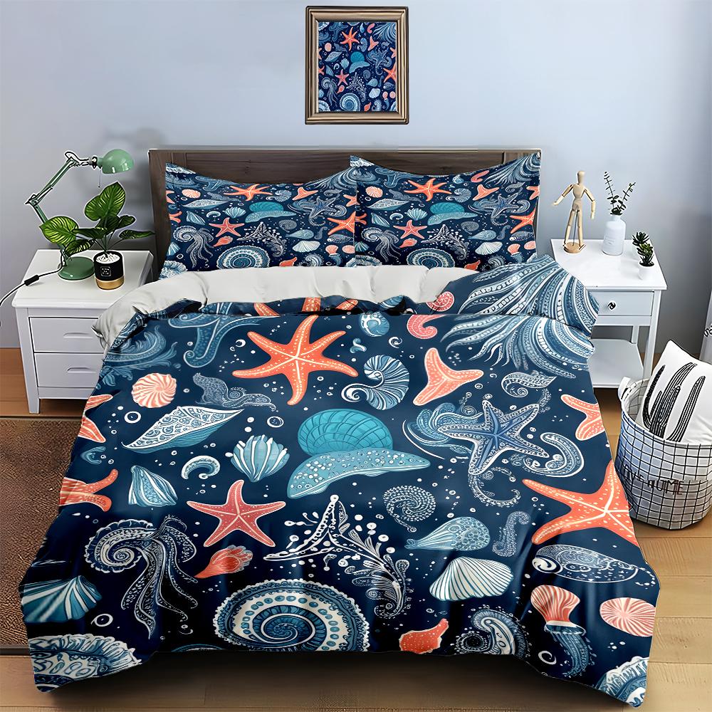 Underwater marine design. Bedding Duvet cover sets Duvet covers Pillowcases gifts (1 * Duvet Cover 2 * Pillowcases, without duvet insert)