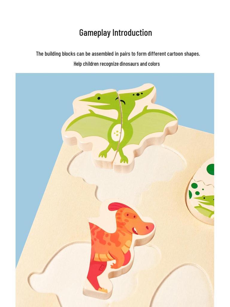 3D Wooden Dinosaur Egg Layered Puzzle for Kids - Educational and Fun Grasp Toy