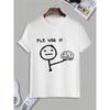 PLZ USE IT Brain Cartoon Printed Men's T-Shirt Crew Neck Fun Short Sleeve TShirt Graphic Unisex Cotton Tshirts Casual Summer Top