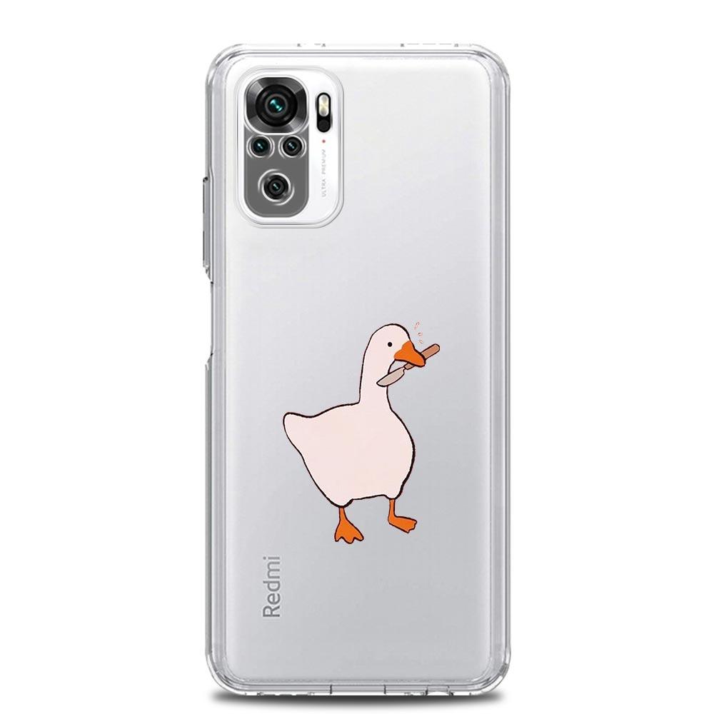 Прозрачный чехол для телефона с милым гусиной уткой для Xiaomi Redmi Note 12 10C 10 11 9 8 Pro Plus 9S 7 8T 9T 9A 8A 9C K50 K40