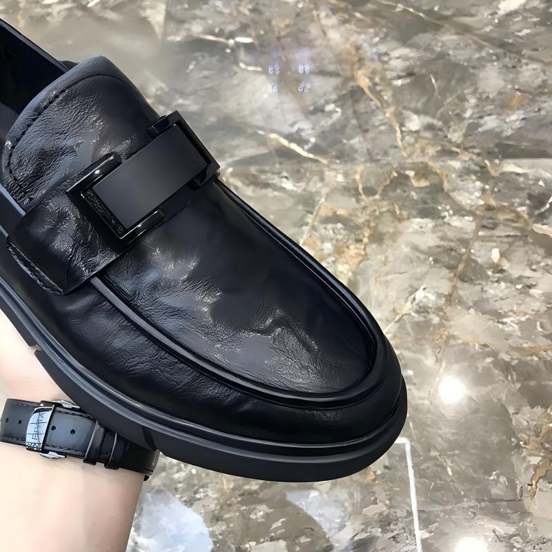 Men's shoes leather casual leather shoes men's one-pedal lazy Doudou Loafu British men's shoes