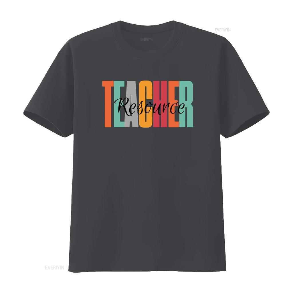 Resource Teacher T Shirt for Back to School Graduation Teaching vintage Washed fashion designer clothes homme Breathable Soft