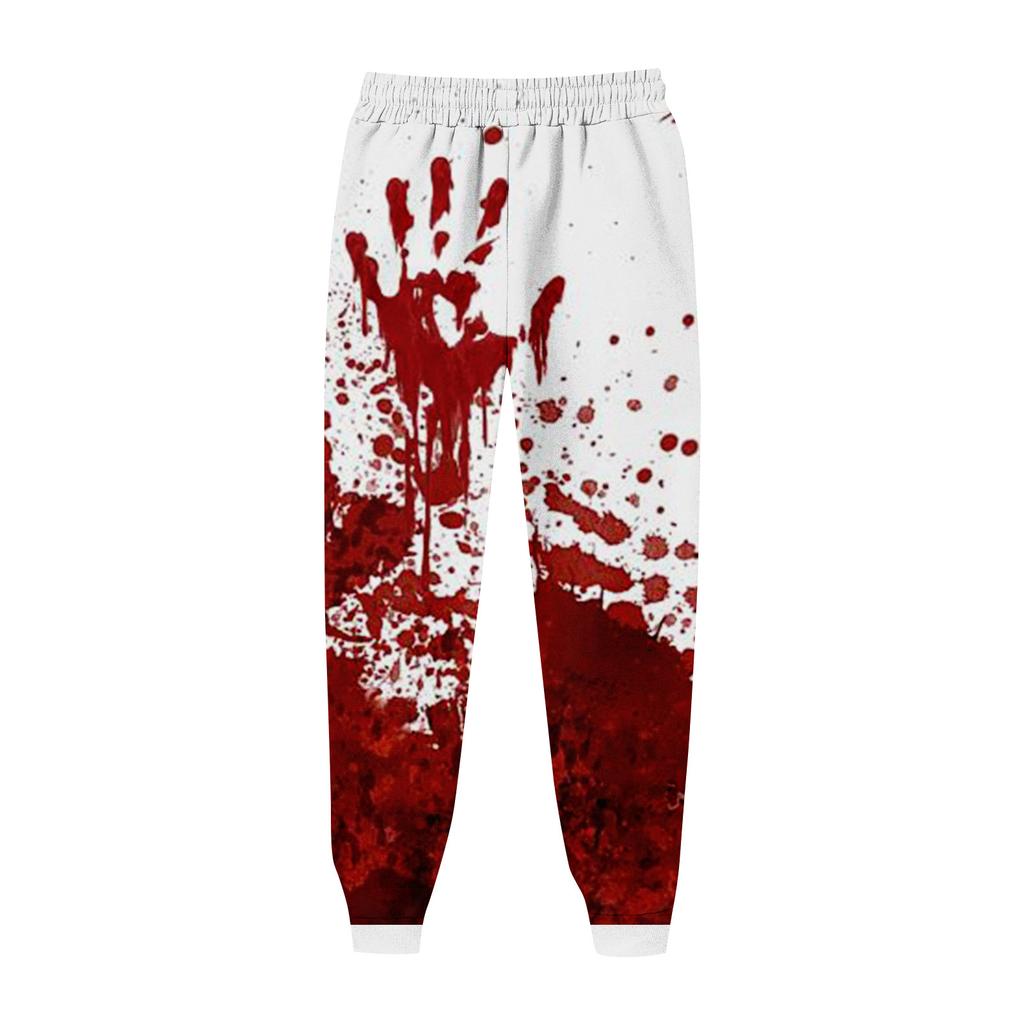 Men's Halloween Print Trousers Men's Casual Sports Trousers With Drawstring