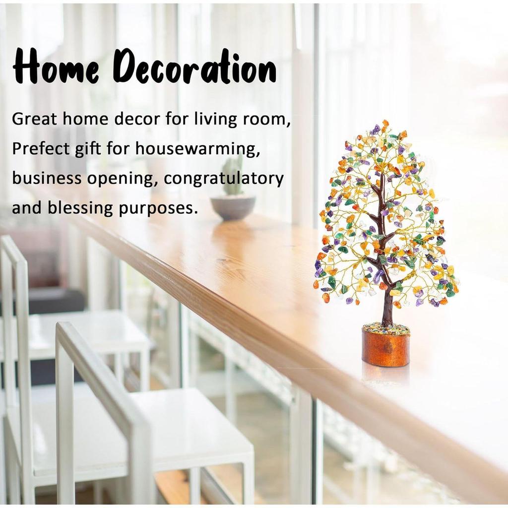 Рождественские украшения Микс Дерево из чакровых драгоценных камней Фэн-шуй фигурка Денежный бонсай Удача Рейки Исцеляющие кристаллы Домашнее украшение