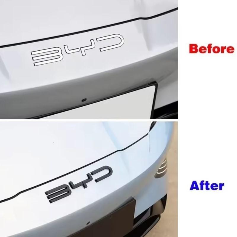 Для BYD SEAl HAN SONG YUAN DOLPHIN ATTO 3 Аксессуары Автомобильный Передний Бампер Эмблема Значок Наклейка Черный Углеродный Логотип Наклейка для Модификации