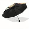 1pc Lion's Crown Amidst Celestial Flames Automatic Opening and Closing Umbrella, Lightweight 3-Fold, With Cute Cartoon Characters, Suitable for H